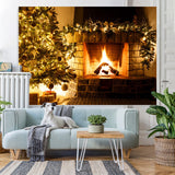 Load image into Gallery viewer, Lofaris Christmas Tree and Fireplace Cozy Backdrop