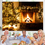 Load image into Gallery viewer, Lofaris Christmas Tree and Fireplace Cozy Backdrop