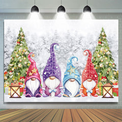 Lofaris Christmas Tree Colored Santa Claus Backdrop