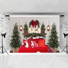 Lofaris Christmas Tree Red Blanket Backdrop For Party