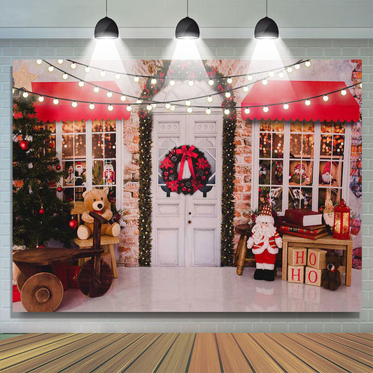 Lofaris Christmas tree Santa Claus light backdrop