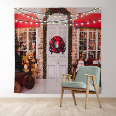 Lofaris Christmas tree Santa Claus light backdrop