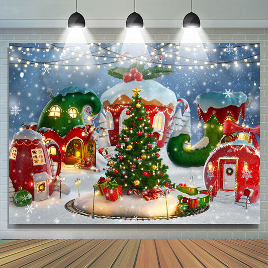Lofaris Christmas Tree Snowflake Light Photoshoot Backdrop for Party
