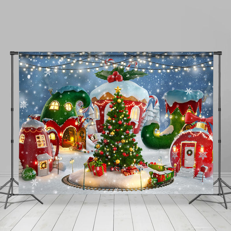 Lofaris Christmas Tree Snowflake Light Photoshoot Backdrop for Party
