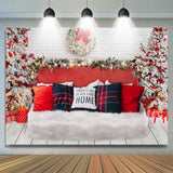 Load image into Gallery viewer, Lofaris Christmas Trees And Gift With Sweet White Bed Backdrop