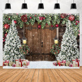 Load image into Gallery viewer, Lofaris Christmas Trees Gift Snowflake Wooden Door Backdrop