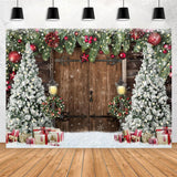 Load image into Gallery viewer, Lofaris Christmas Trees Gift Snowflake Wooden Door Backdrop