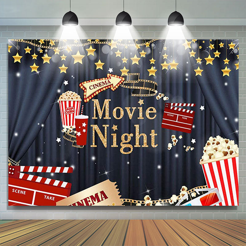 Lofaris Cinema Movie Night Birthday Backdrop For Decoration
