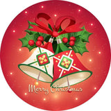 Load image into Gallery viewer, Lofaris Circle A Pair of Bells Red Merry Chrismas Backdrop