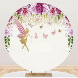 Load image into Gallery viewer, Lofaris Circle Butterfly And Flower Happy Birthday Backdrop