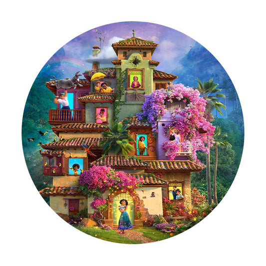 Lofaris Circle Cartoon Magic Forest House Birthday Backdrop Banner