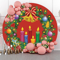 Lofaris Circle Christmas Wreath Red Backdrop For Day