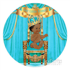 Lofaris Circle Cyan Our Little Prince Baby Shower Backdrop