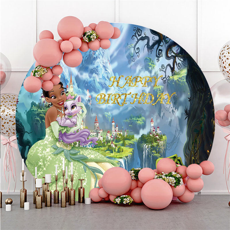Lofaris Circle Forest Castle Round Fairy Birthday Backdrop