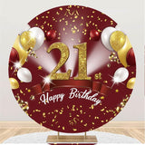Load image into Gallery viewer, Lofaris Circle Glitter 21th Happy Birthday Backdrop For Girl