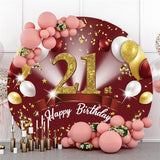 Load image into Gallery viewer, Lofaris Circle Glitter 21th Happy Birthday Backdrop For Girl