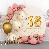 Load image into Gallery viewer, Lofaris Circle Glitter Balloons 18th Happy Birthday Backdrop