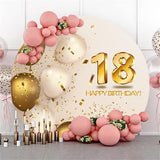 Load image into Gallery viewer, Lofaris Circle Glitter Balloons 18th Happy Birthday Backdrop