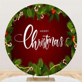 Load image into Gallery viewer, Lofaris Circle Green Leaves Merry Chrismas Backdrop For Party