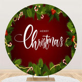 Load image into Gallery viewer, Lofaris Circle Green Leaves Merry Chrismas Backdrop For Party