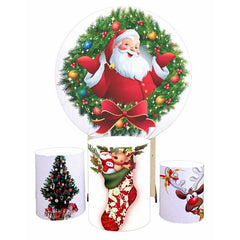 Lofaris Circle Happy Christmas Pendant And Santa Backdrop Kit