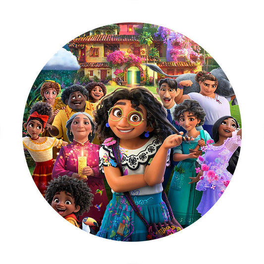 Lofaris Circle Happy Family And Beautiful Garden Party Backdrop