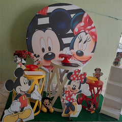 Lofaris Circle Mickey Mouse Happy Birthday Backdrop For Kids