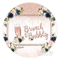Lofaris Circle Pink Brunch And Bubbly Bridal Shower Backdrop