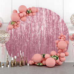 Lofaris Circle Pink Glitter Party Round Backdrops for Wedding