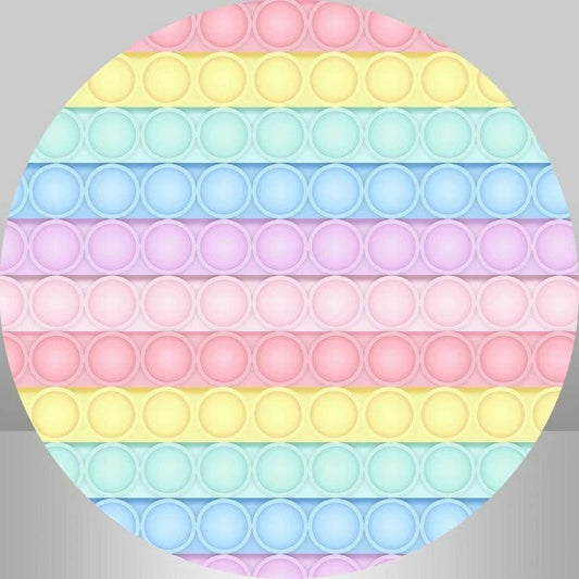 Lofaris Circle Pop It Toy Birthday Round Backdrops for Girl