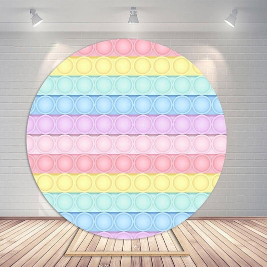 Lofaris Circle Pop It Toy Birthday Round Backdrops for Girl