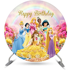 Lofaris Circle Princess And Rainbow Happy Birthday Backdrop Kit