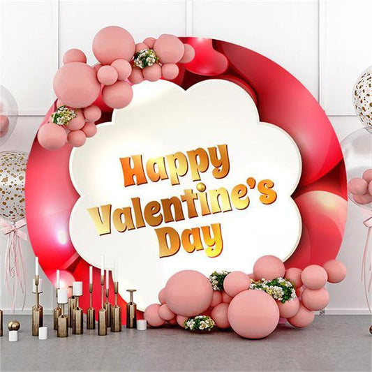 Lofaris Circle Red Love Gold Happy Valentines Day For Party