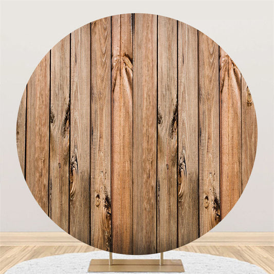 Lofaris Circle Retro Style Wood Backdrop For Birthday Party
