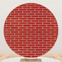 Lofaris Circle Simple Red Brick Backdrop For Birthday Party