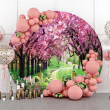 Load image into Gallery viewer, Lofaris Circle Spring Flower Tree Park Happy Birthday Backdrop