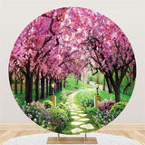 Load image into Gallery viewer, Lofaris Circle Spring Flower Tree Park Happy Birthday Backdrop