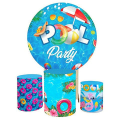 Lofaris Circle Summer Pool Party Happy Birthday Backdrop Kit