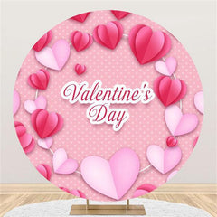 Lofaris Circle White Dot Pink Love Theme Happy Valentines Day