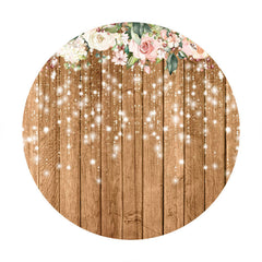 Lofaris Circle Wooden And Flower Birthday Backdrop For Party