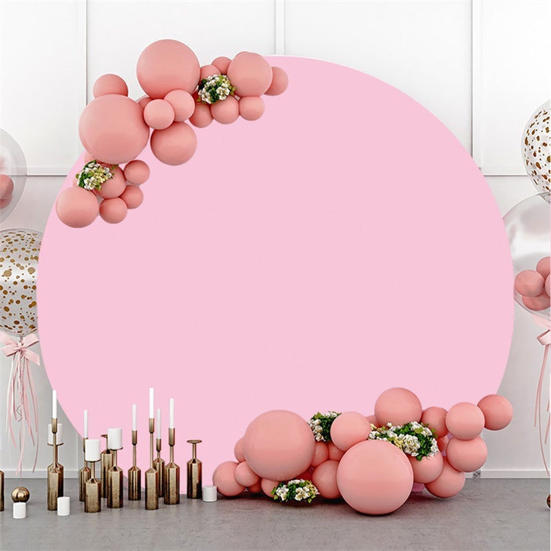 Lofaris Circlr Solid Pink Simple Party Round Backdrops