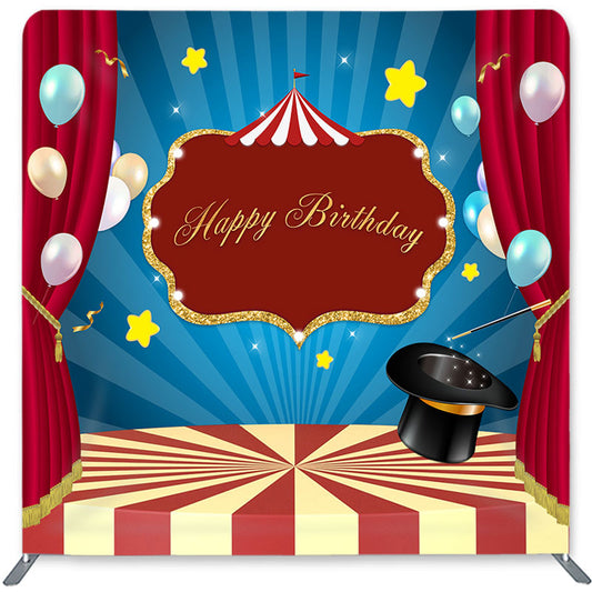 Lofaris Circus Balloons Double-Sided Backdrop for Birthday