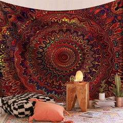 Lofaris Claret Mandala Pattern Room Decoration Wall Tapestry