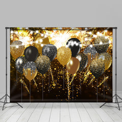 Lofaris Classic Glitter Balloon Shiny Happy New Year Backdrop