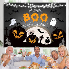 Lofaris (Clearance) A Little Boo Is Almost Due Black Halloween Backdrop