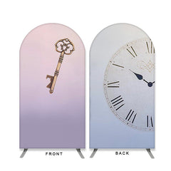 Lofaris Clock And Key Double Sided Arch Backdrop for Party