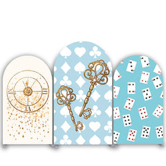Lofaris Clock And Keys Wonderland Birthday Arch Backdrop Kit