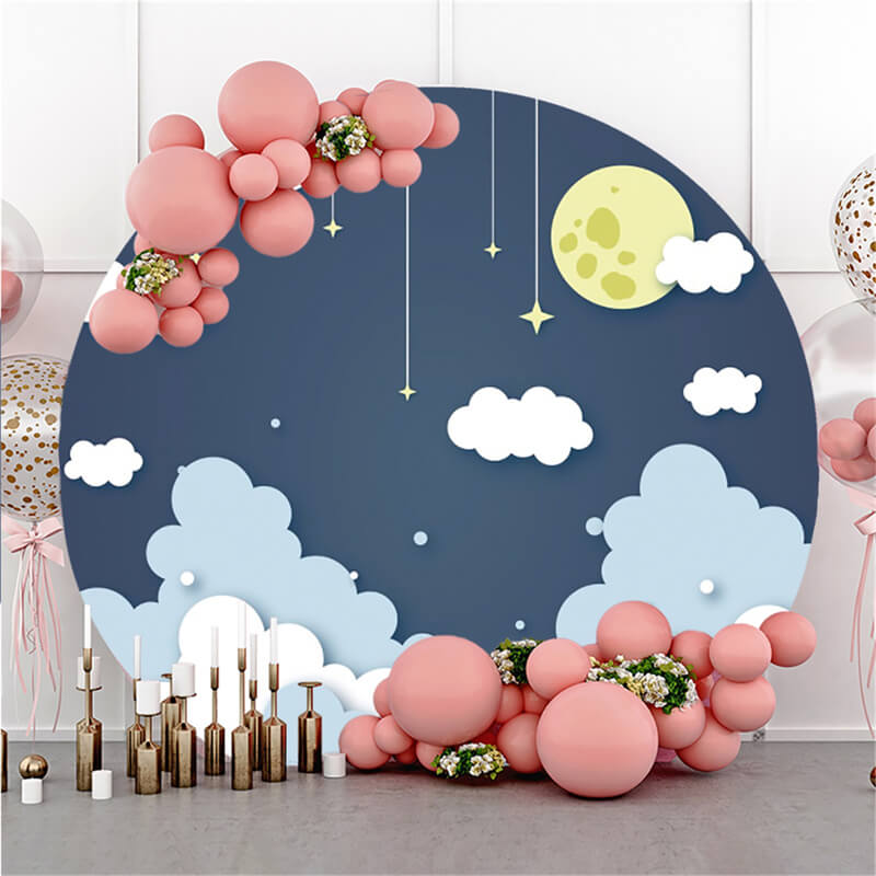 Cloud and Moonlight Simple Round Backdrop