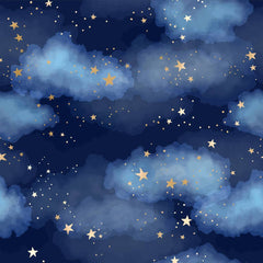 Lofaris Cloud Stars Blue Photo Backdrop for Birthday Party