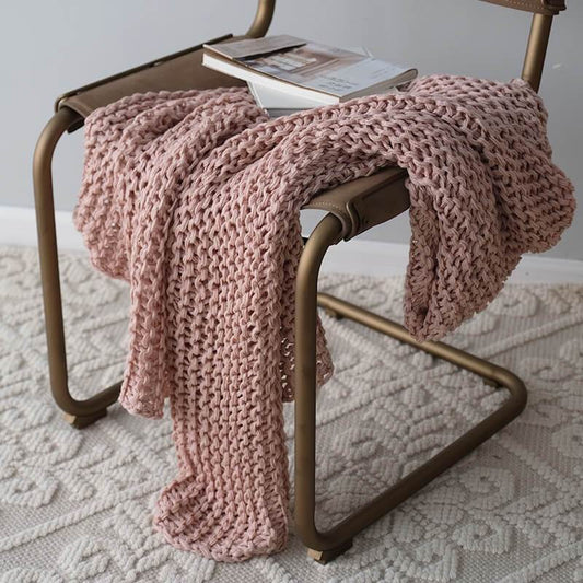 Lofaris Coarse Yarn Pure Color Decorative Soft Knitt Blanket